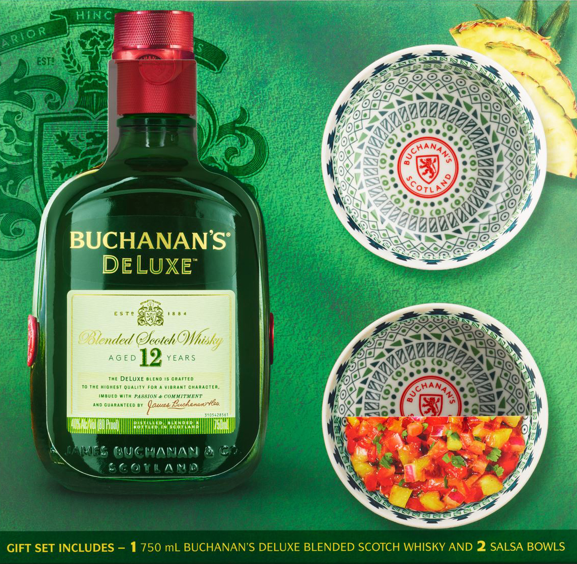 Buchanan's 12yr Deluxe Scotch W/2 Salsa Bowls